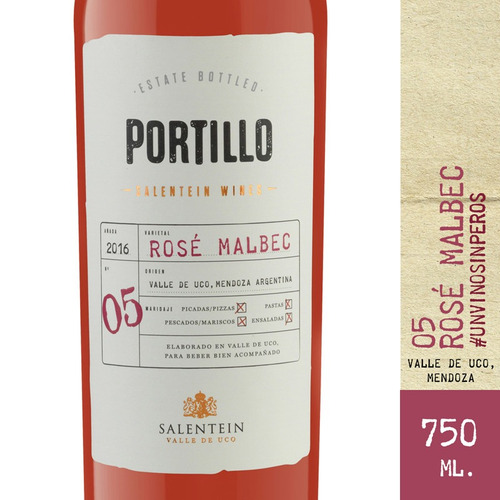 Vino Portillo Rose Malbec 750 Cc