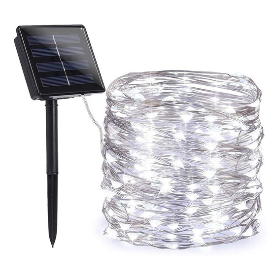 Guirnalda Solar Luces Exterior Led 10 Metros 100 Luces Frias