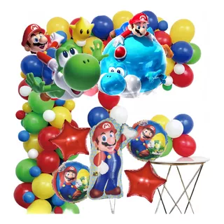 Kit 58 Globos Para Super Mario Bros Decoraciones De Fiesta