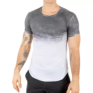 Remera Hombre Entallada  Degrade Manga Corta