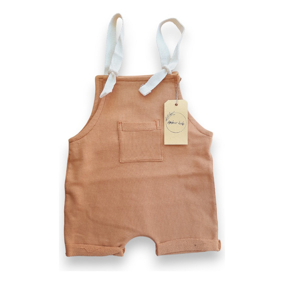 Jardinero Corto Unisex Bebe Marron Ambar Kids