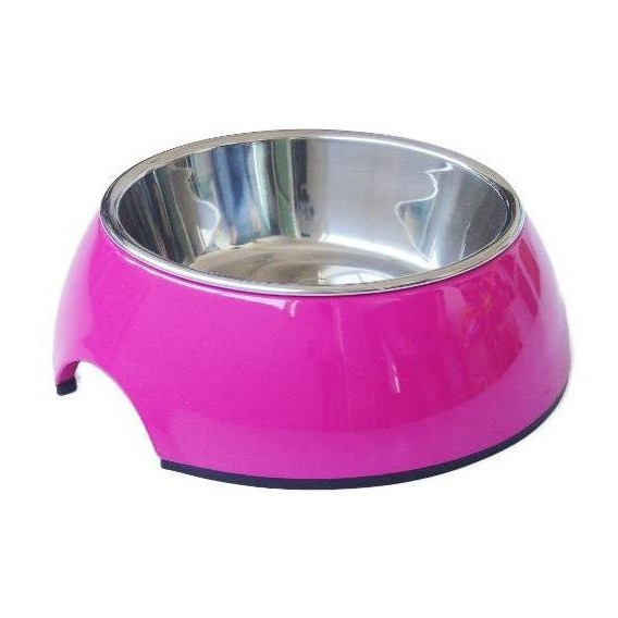 Plato Melamina Sólido Redondo Fucsia Talla Xl Perro 