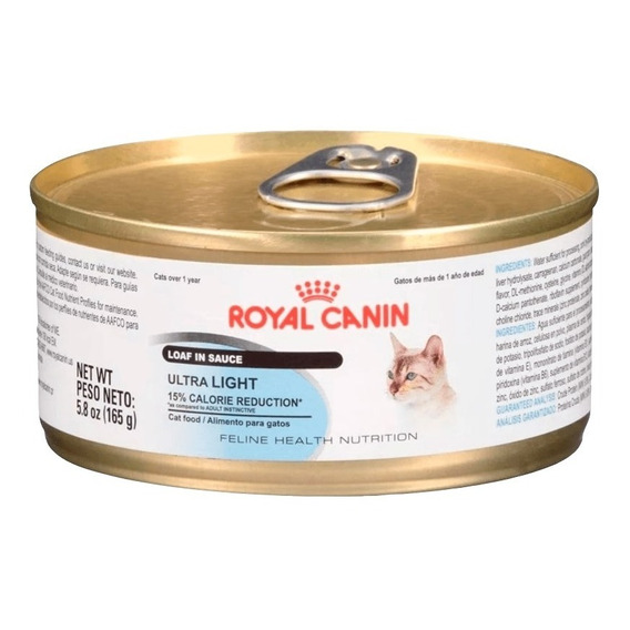 24 Latas Royal Canin Ultra Light Cats Wet Loaf In Sauce 165g
