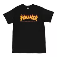 Remera Thrasher Modelo Godzilla Flame Negro Nueva Colección