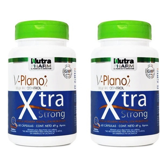 2 X V-plano Xtra Strong 60 Cap Quema Grasa Abdominal