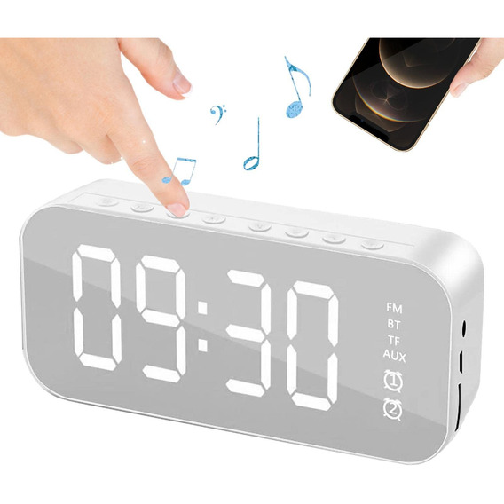 Reloj Despertador Digital Pantalla Led Bluetooth Parlante