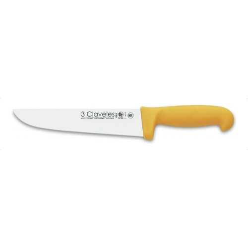 Cuchillo Profesional 3 Claveles Carnicero Angosto 30cm Acero Color Amarillo