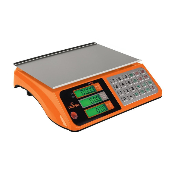 Báscula comercial digital Truper BASE-40 40kg 127V naranja 33 cm x 23 cm