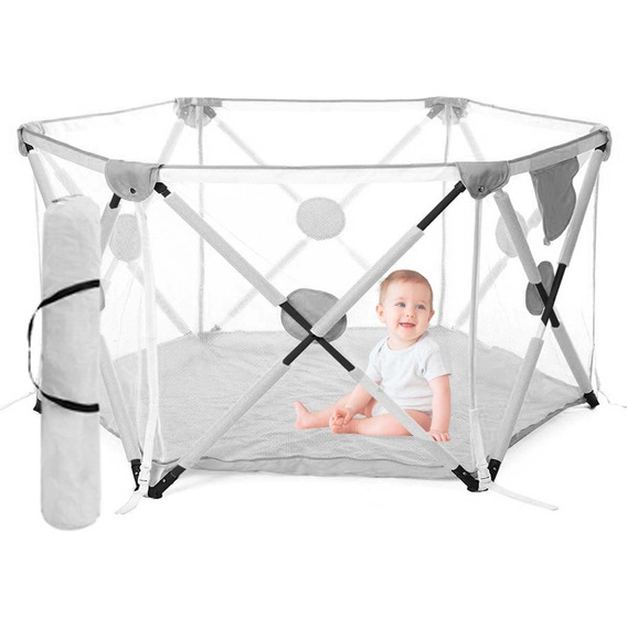 Corralito Para Bebe Plegable Corral De Juegos Gimnasio Gaon Color Gris