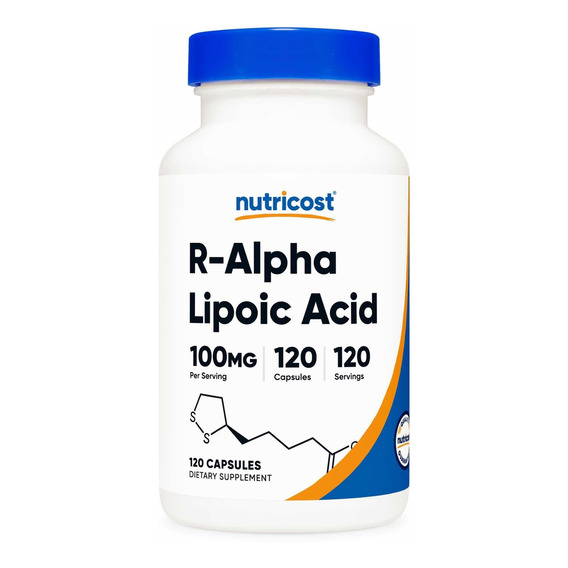 R Ácido Alfa Lipoico  R Alpha Lipoic Acid 100 Alta Absorción