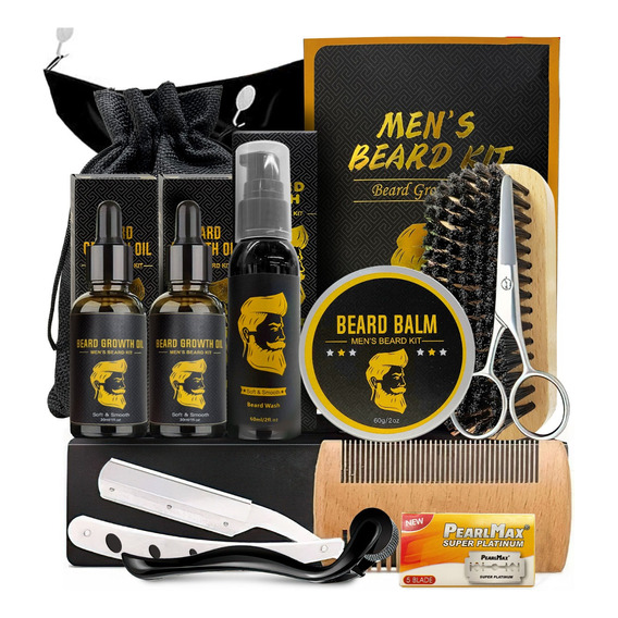 Kit Barba Cuidado Para Hombres, Set Herramientas De Aseo