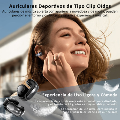 Audífonos Bluetooth 5.4 Auriculares De Clip Oídos Deportivos