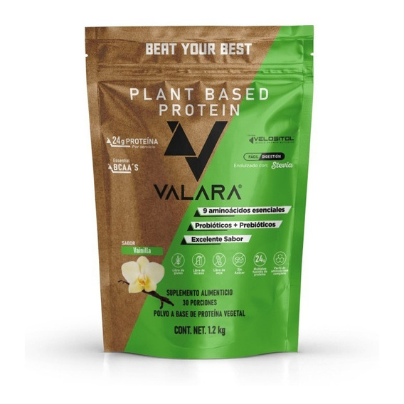 Suplemento En Polvo Valara Proteína Vegana 1.2kg Sabor Vainilla