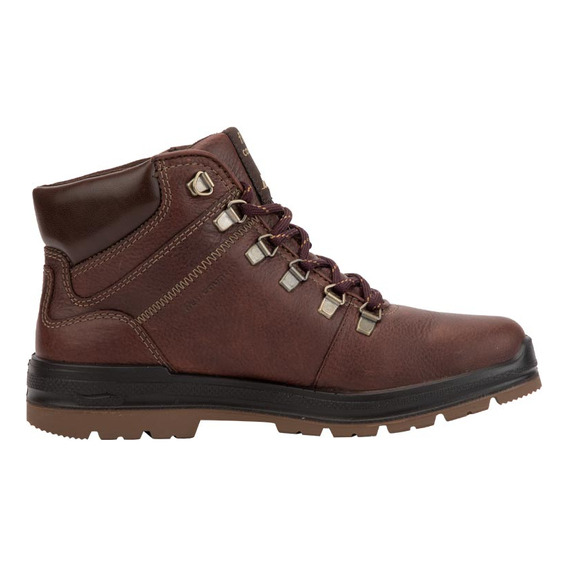 Bota Hiker Suela Track De Piel Flexi Vino Mujer 6802