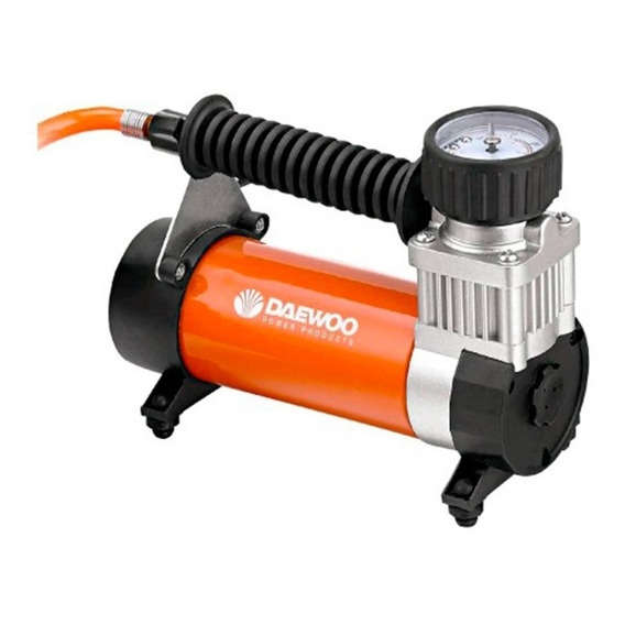 Compresor de aire mini a batería portátil Daewoo DW55-P 70L 1hp 12V naranja/negro/gris