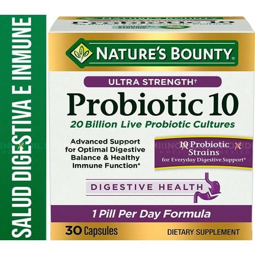 Nature's Bounty Extra Fuerte Probiotic 10 Salud Digestiva