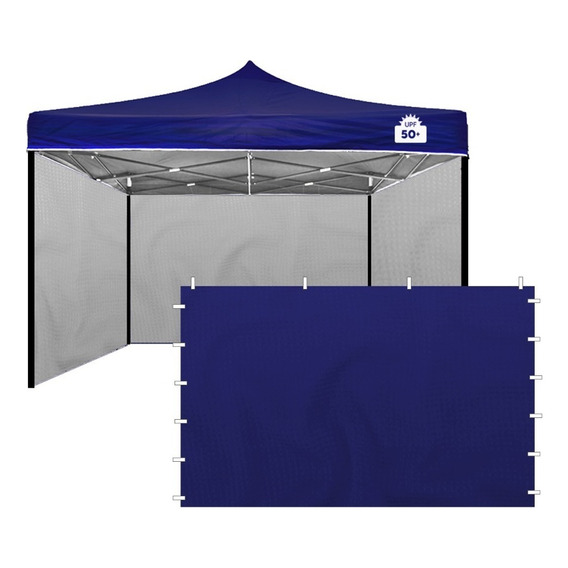 Pared Para Gazebo De 3 X 3 Mts Interior Aluminizado 3 Unidad Color Azul