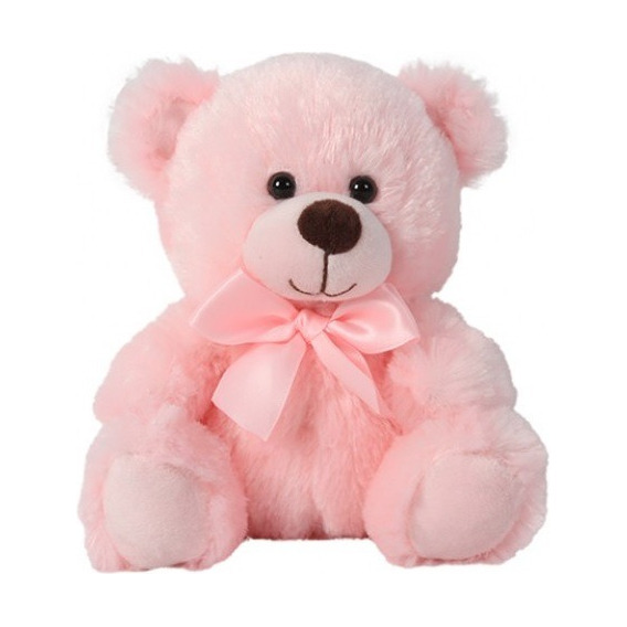 Peluche Oso Con Moño 4 Colores Woody Toys 15cm Color Rosa