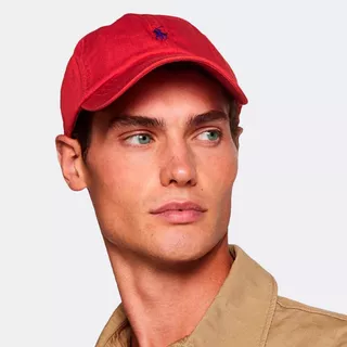 Boné Ralph Lauren Vermelho Com Logo Marinho -  Frete Grátis