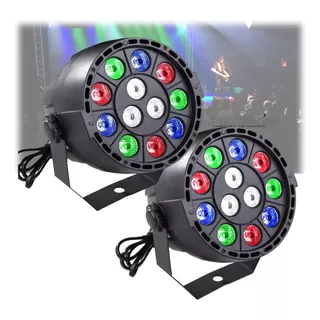 2 Canhão Par36 12 Leds Rgb Dmx Jogo De Luz Balada Decoração 110v/220v