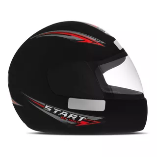 Casco Cerrado Para Moto Mixs Start, Talla 60, Color Negro Mate