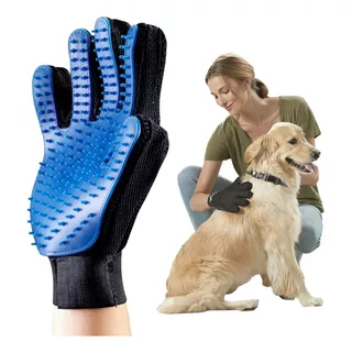 Guantes Para Bañar Perros Guante Removedor De Pelos Mascotas Color Azul