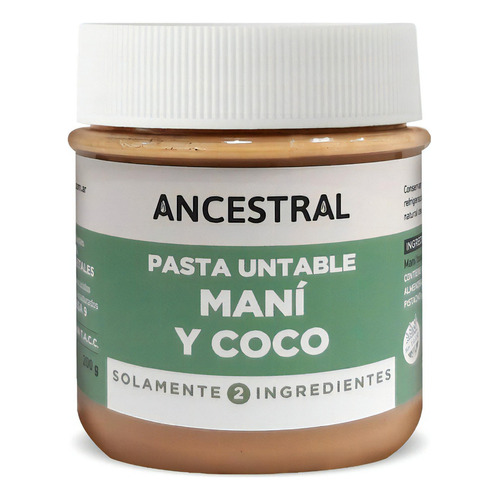 Pasta De Mani Y Coco Crema Natural 200g Ancestral Sin Tacc