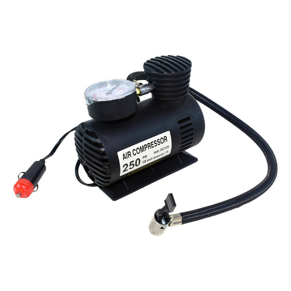 Compresor De Aire Mini Portatil Pelota Auto 12v 250 Psi 16l Color Negro Fase Eléctrica Cc Frecuencia -1