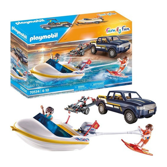 Playmobil® Figuras Y Camioneta Pick-up Con Lancha 70534