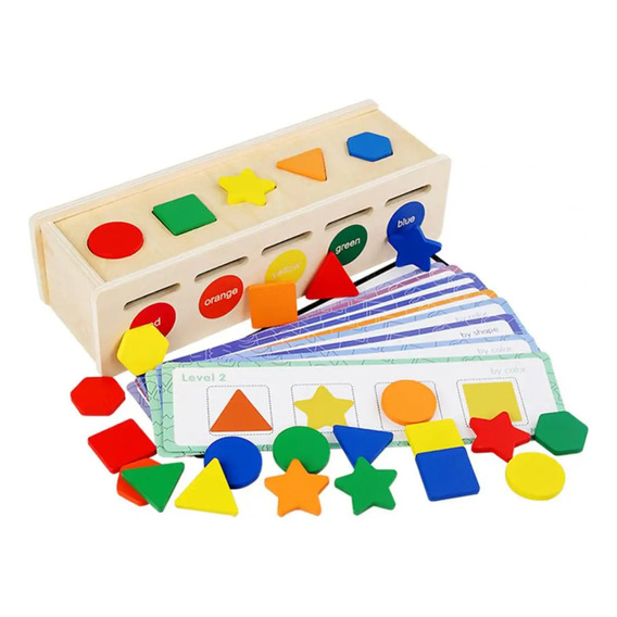 Caja Madera Clasificación Figuras/colores Juguete Montessori