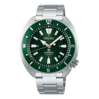 Correa De Reloj Automática Seiko Srph15k1 Prospex, Verde Tortuga, Color Plateado