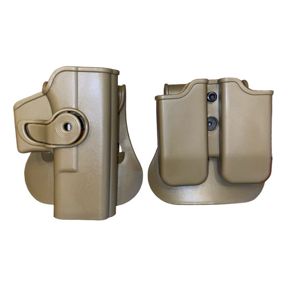 Funda Pistolera Holster Tactica Glock Con Porta Cargadores