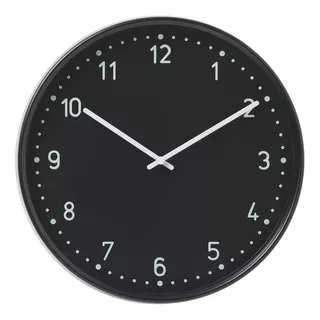 Reloj De Pared Negro 37 Cm Diámetro Silencioso