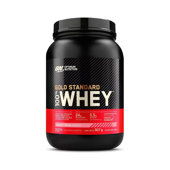 Proteína Gold Standard 100% Whey Protein Sabor Fresa 907g Sabor Fresa