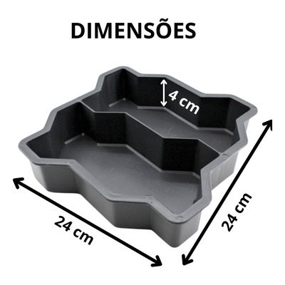Formas Plástico Bloquetes 16 Lados 24x24x4 Cm Rep Varejo