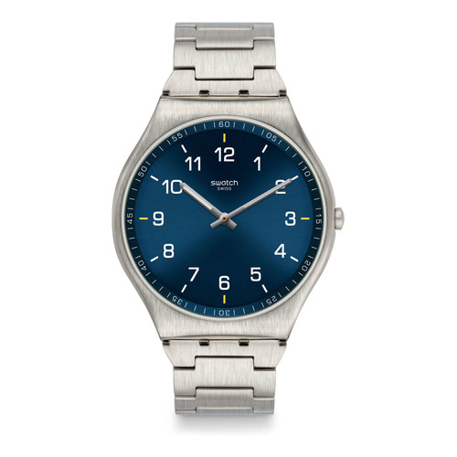 Reloj Swatch Skin Suit Blue Skin Suit Blue Color de la malla Plateado Color del bisel Gris Color del fondo Azul marino