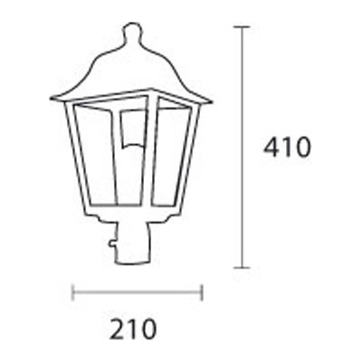 Farol Exterior Para Poste 6 Caras Apto Lampara Led 