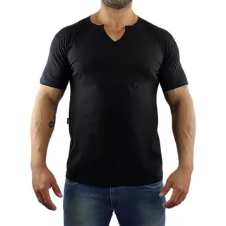 Camisa Blusa Camiseta Gola V Algodão Lisa Tamanho Plus Size 