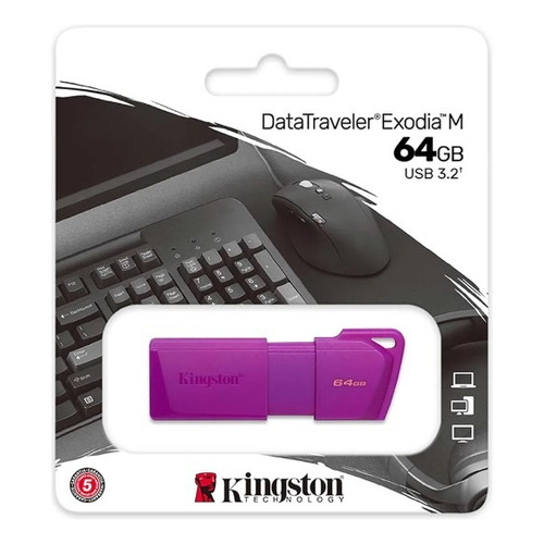 Memoria Flash Usb Kingston De 64 Gb Exodia M Morada Color Violeta