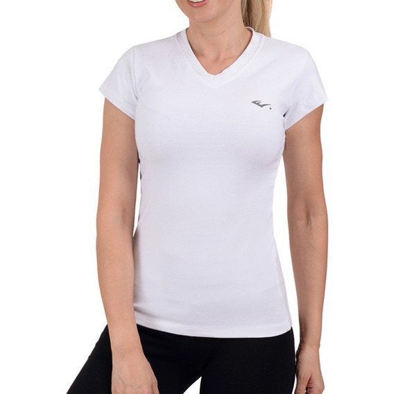 Playera Fitness Everlast Licra Basico Blanco Mujer V56222bco