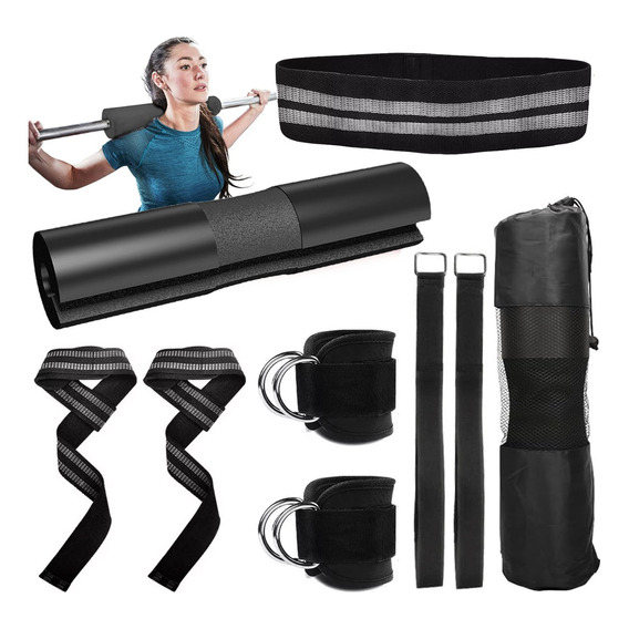 Kit De 4 En 1 Cojín Protector Cuello Para Barra Fitness Gym