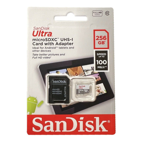 Memoria Micro Sd 256gb Sandisk Full Hd Clase 10 Celular