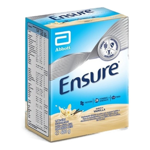 Suplemento en polvo Ensure  Ensure en Polvo proteína, vitaminas, minerales, omega 3 y 6, fibra sabor vainilla en caja de 400g