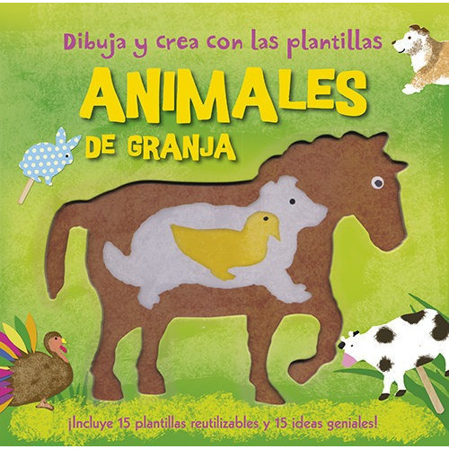 Dibuja Y Crea Con Las Plantillas Animales De Granja, De Hambleton, Laura. Editorial San Pablo Editorial, Tapa Dura En Español