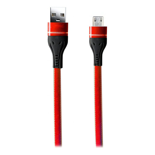 Cable Micro Usb 2a 100cm. Soul Colores Denim | Muy Reforzado Color Rojo