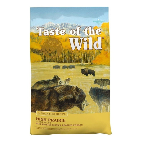 Alimento Taste of the Wild High Prairie Canine para perro adulto todos los tamaños sabor bisonte asado y venado asado en bolsa de 28lb