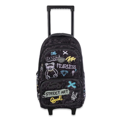 Mochila Carro Talbot 45cm 18 Pulgadas Color Graffiti Diseño De La Tela Con Carro