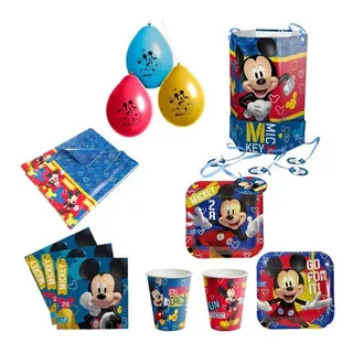 Pack Cumpleaños Mickey Mouse Cotillón Decoración Candybar