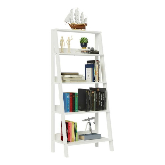 Mueble Biblioteca Librero Madesa Con 4 Niveles Color Blanco