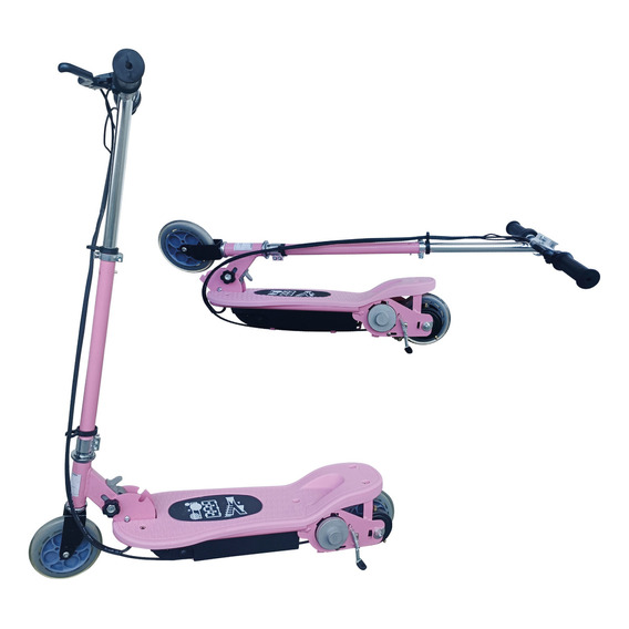 Scooter Eléctrico Plegable Recargable Altura Ajustable Niños Color Rosa